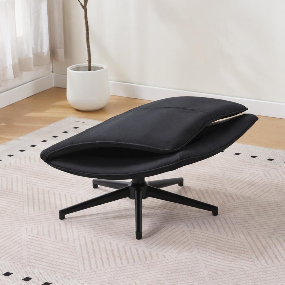 Poltrona Giratoria Marsella, Negro y Gris, Con Diseño Moderno