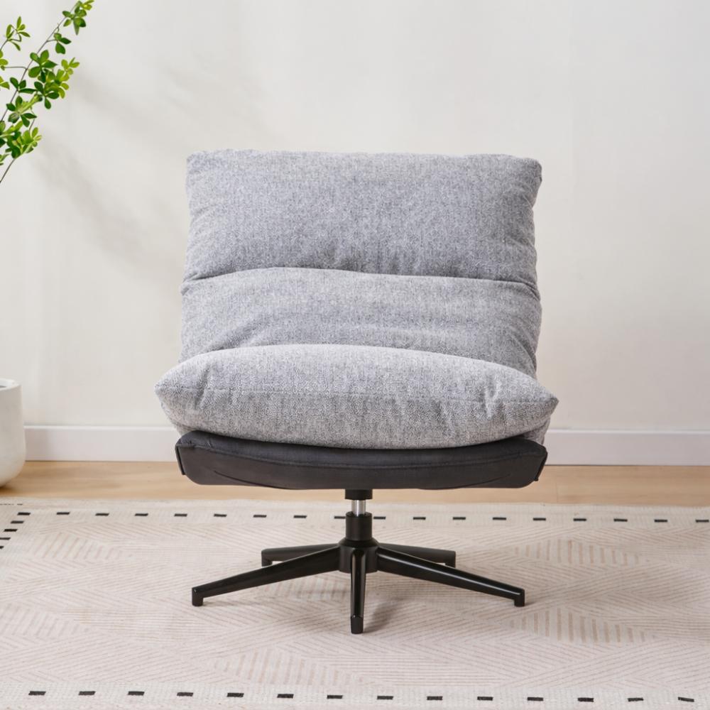Poltrona Giratoria Marsella, Negro y Gris, Con Diseño Moderno