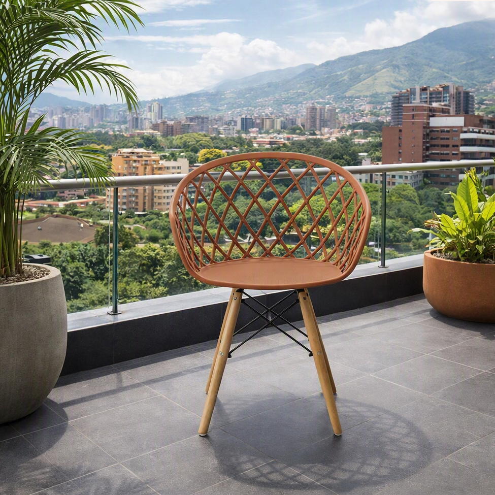Silla Oasis con Brazos, Color Terracota, con Espaldar