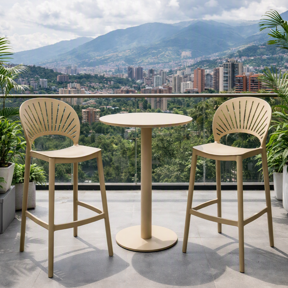 Silla para Bar Paraíso, Color Khaki, Diseño Moderno