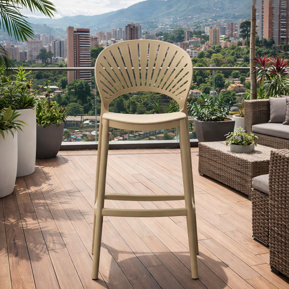 Silla para Bar Paraíso, Color Khaki, Diseño Moderno