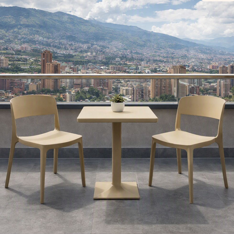 Silla Mónaco, Color Khaki, con Espaldar y Diseño Moderno