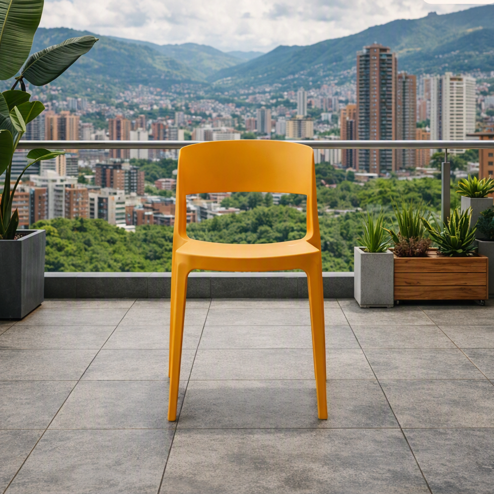 Silla Mónaco, Color Naranja, Diseño Moderno