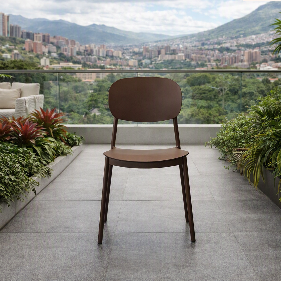 Silla Milán, Color Café, con Espaldar y Diseño Moderno