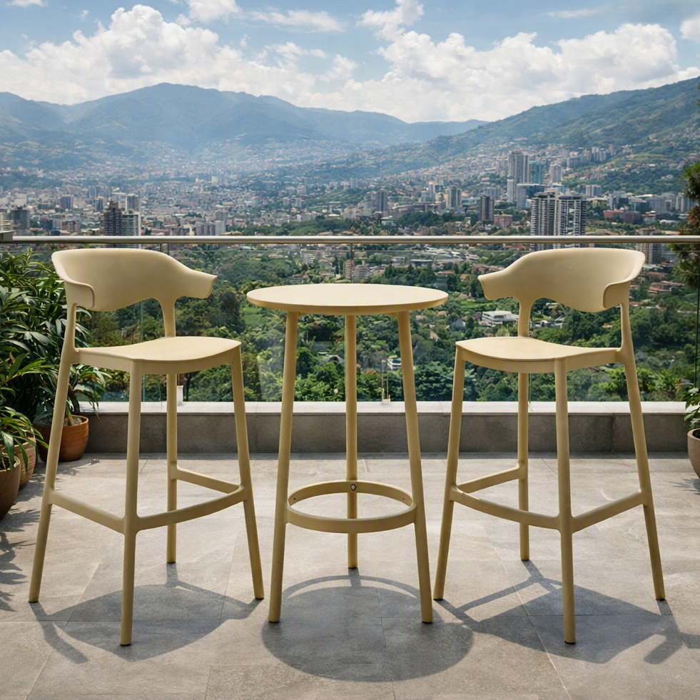 Silla para Bar Elena, Color Khaki, Diseño Moderno