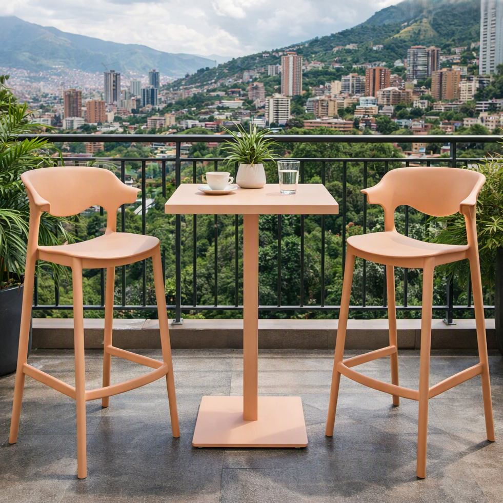 Silla para Bar Elena, Color Mandarina, Diseño Moderno