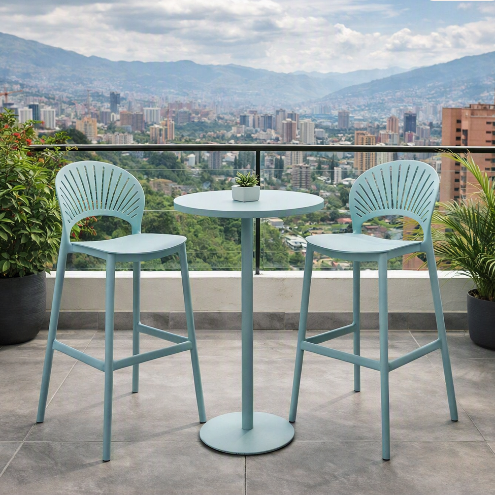 Silla para Bar Paraíso, Color Azul Claro, Diseño Moderno