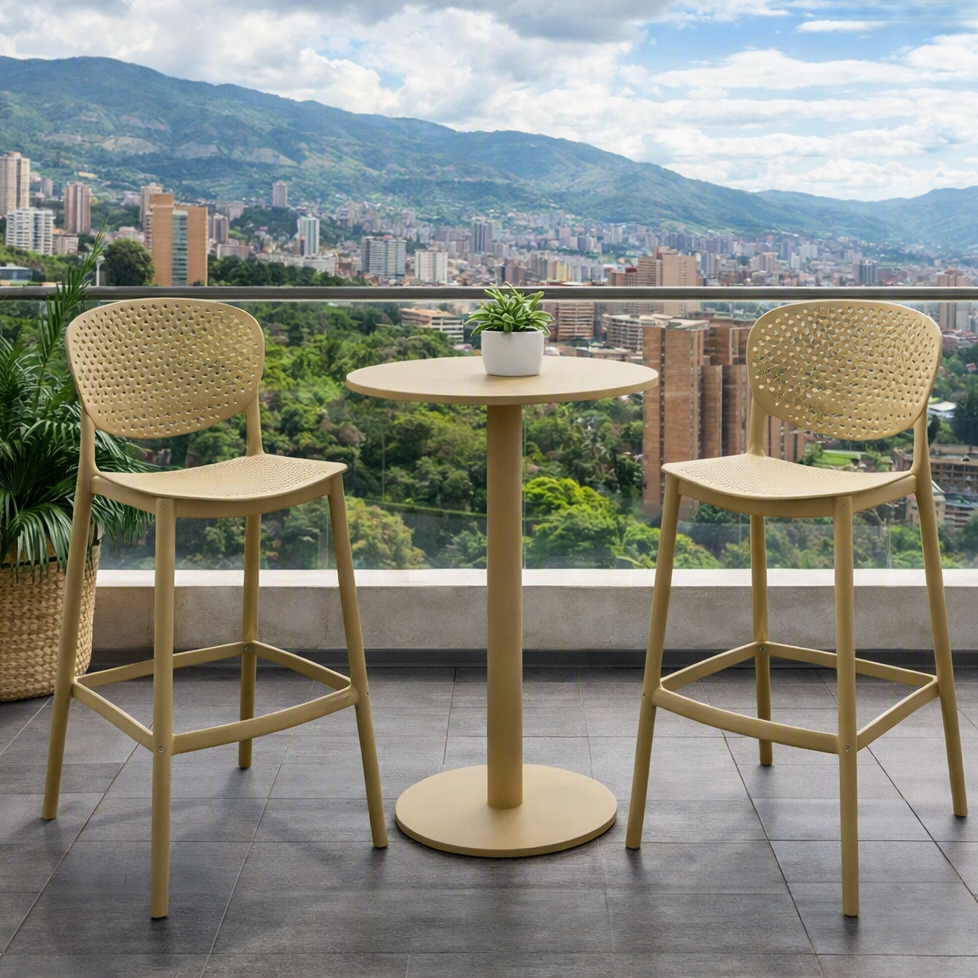 Silla para Bar Río, Color Khaki, Diseño Moderno