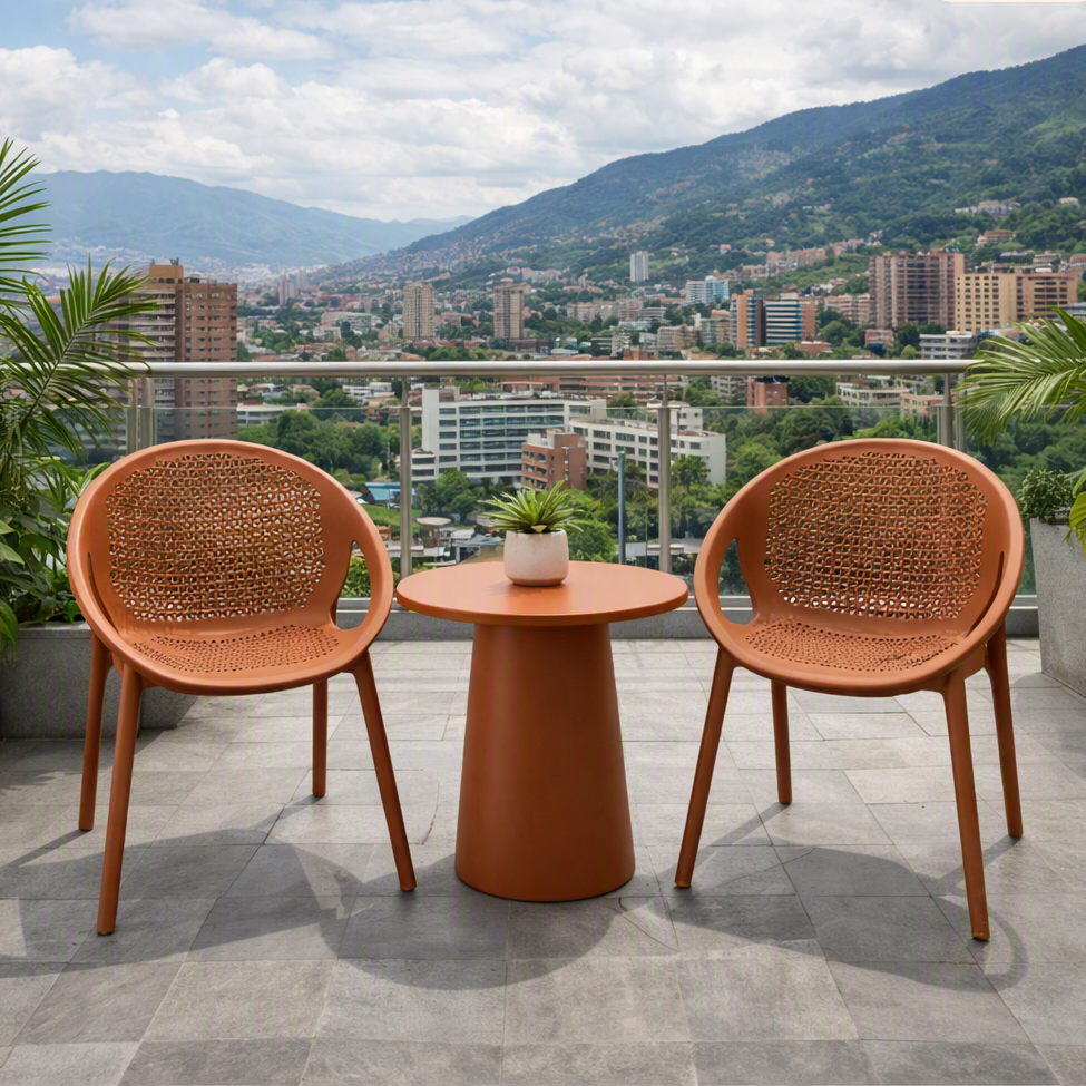 Silla Selva con Brazos, Color Terracota, con Espaldar