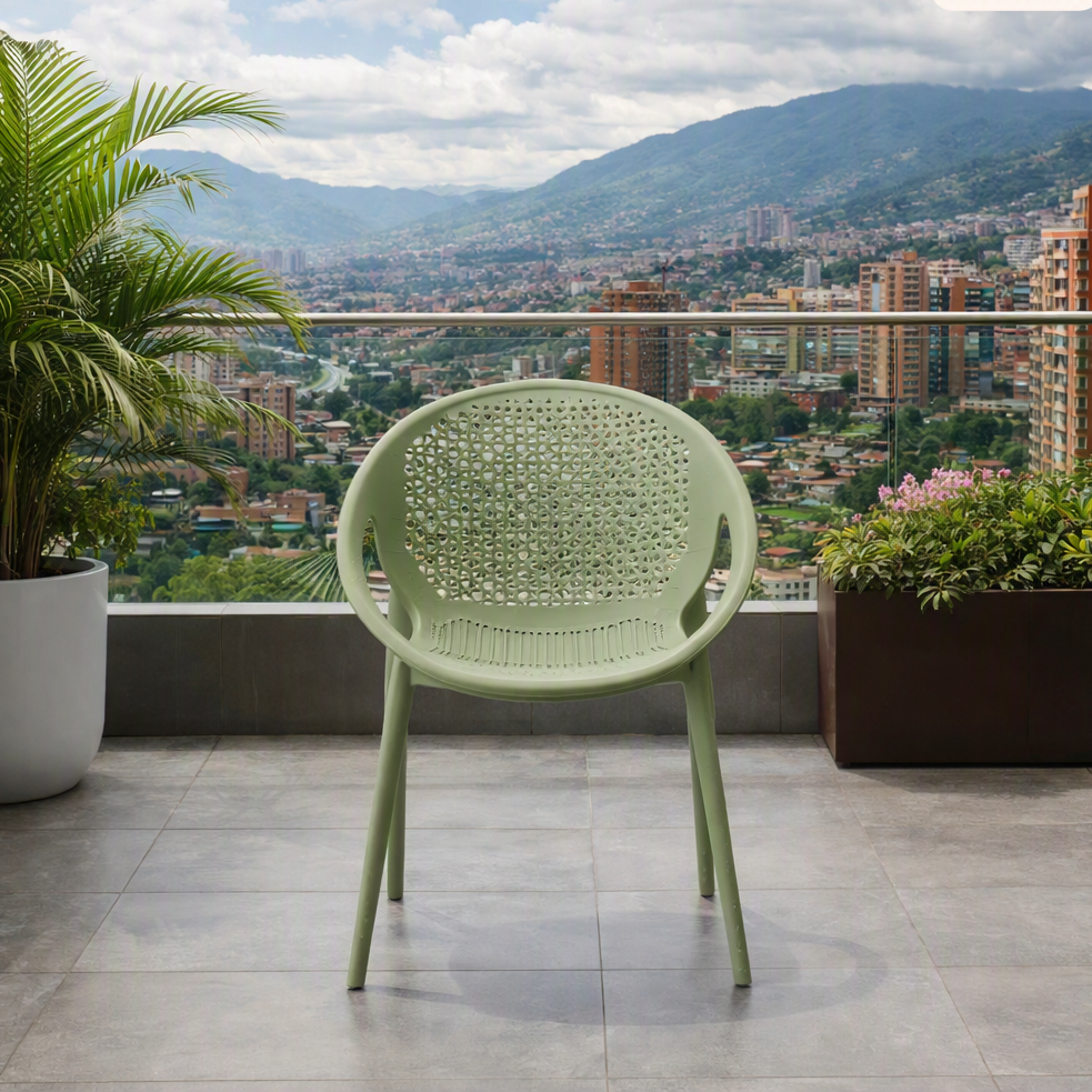 Silla Selva con Brazos, Color Verde, con Espaldar