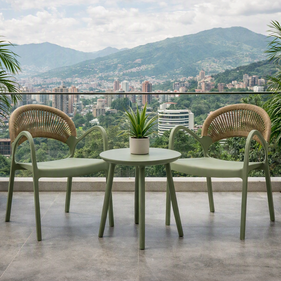 Silla Daytona, Verde Claro, con Espaldar, Reposa Brazos y Diseño Minimalista