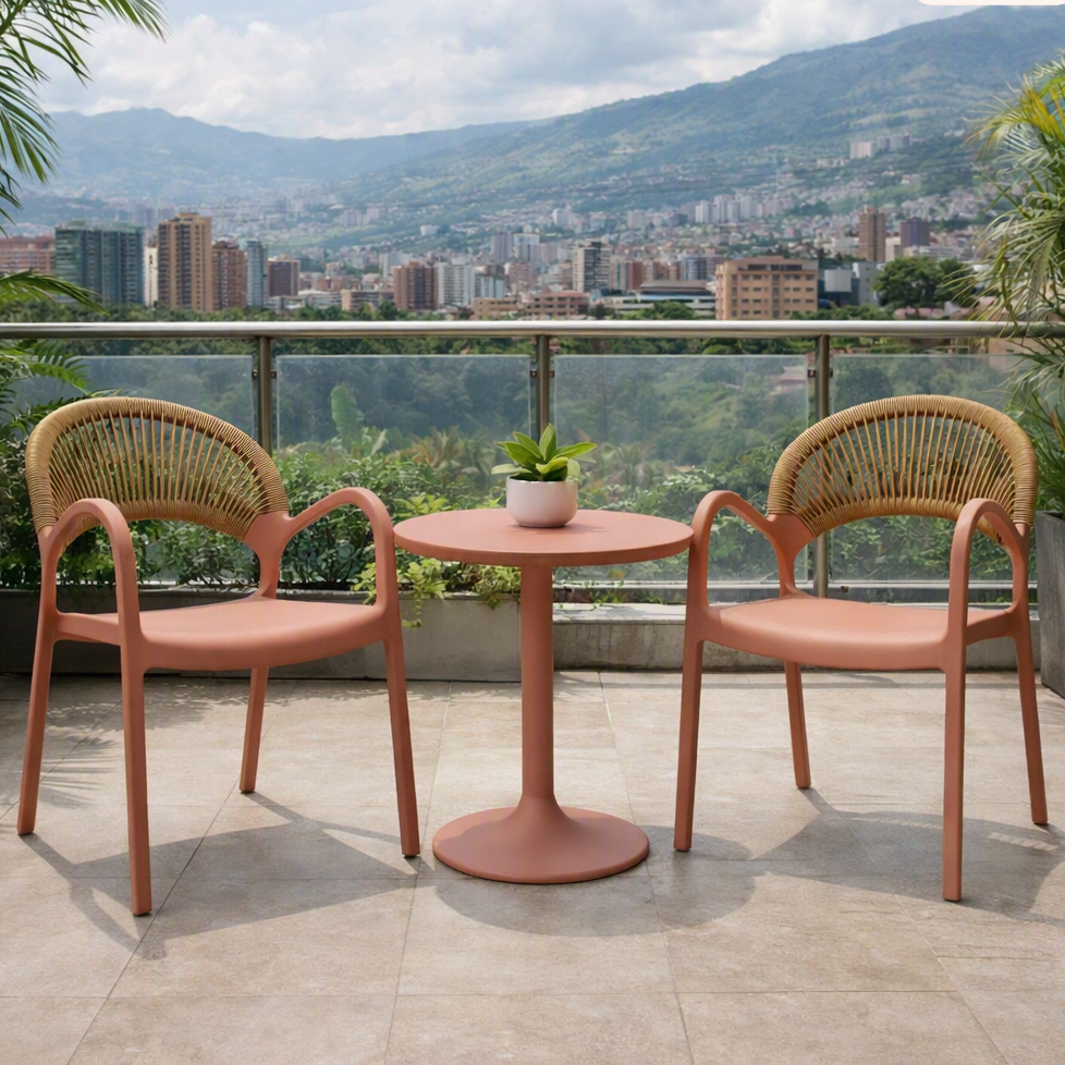 Silla Daytona, Salmón, con Espaldar, Reposa Brazos y Diseño Minimalista