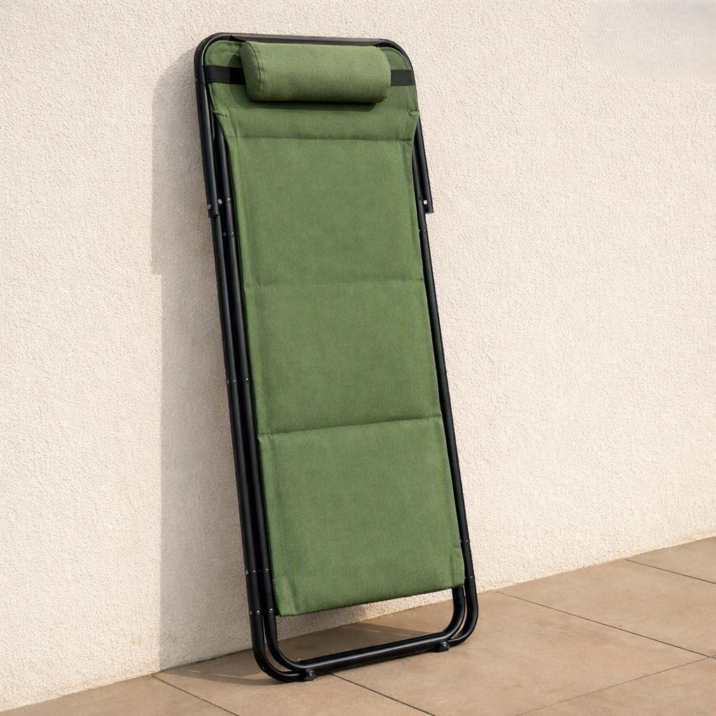 Silla Plegable Reclinable Zambia, Verde, con Tres Posiciones