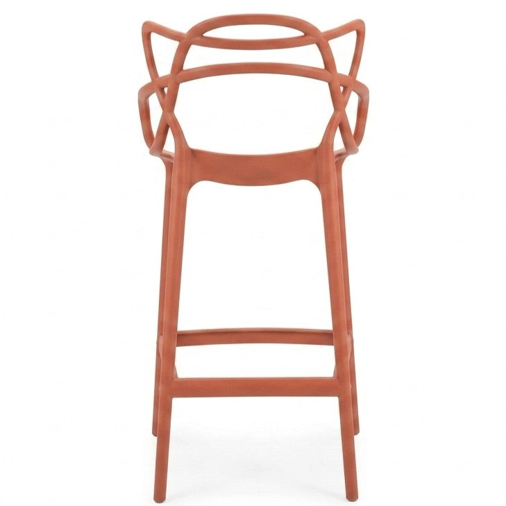 Set de 4 Sillas para Bar Palermo, Terracota, con Reposa Pies Doble Propósito