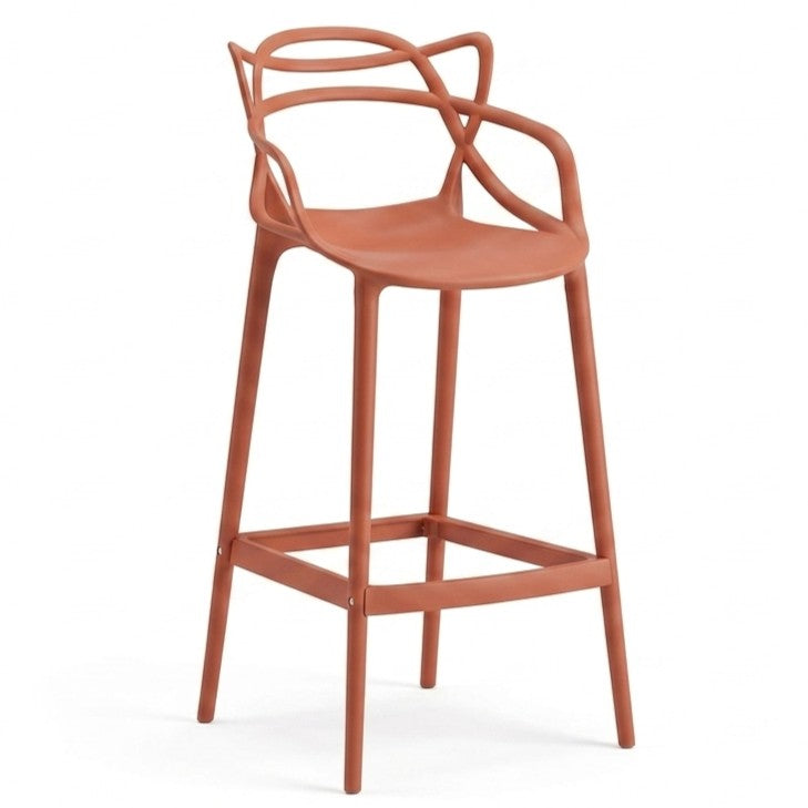 Silla para Bar Palermo, Terracota, con Reposa Pies Doble Propósito