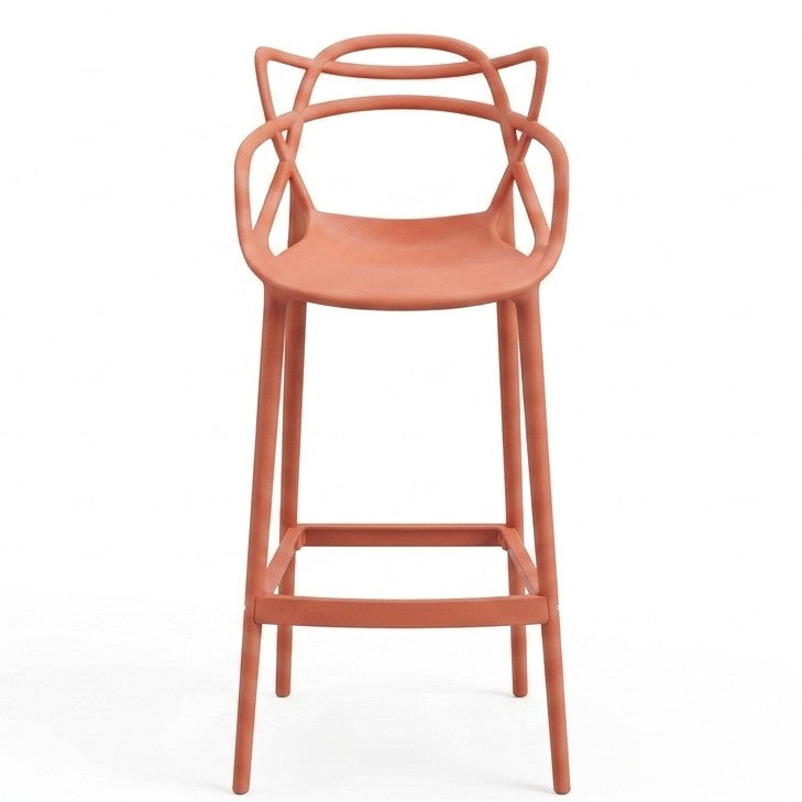 Set de 2 Sillas para Bar Palermo, Terracota, con Reposa Pies Doble Propósito
