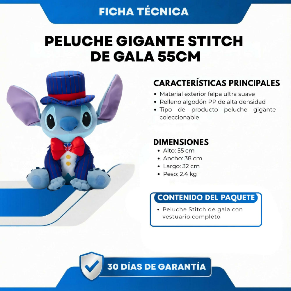 Peluche Gigante Stitch De Gala 55cm