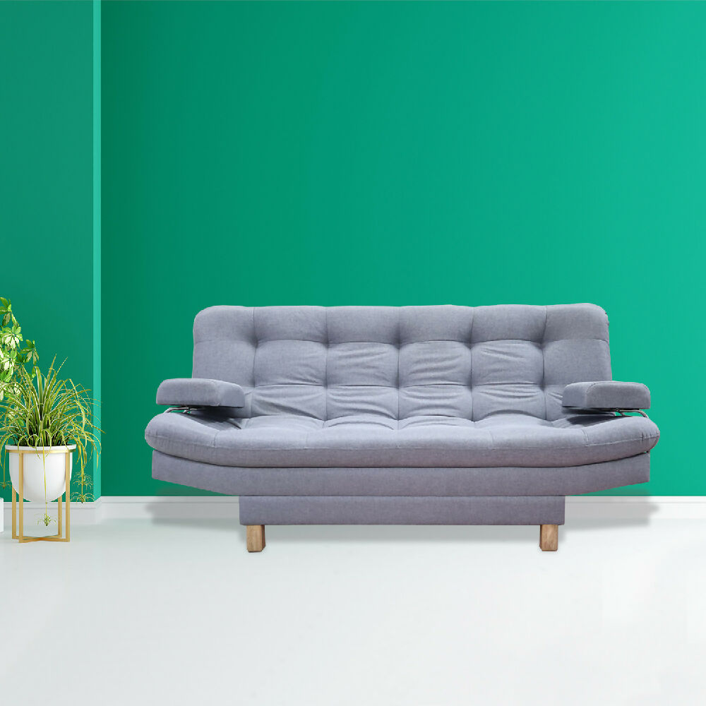Sofacama Brunner 3 Posiciones Con Brazos extraíbles Gris + Cojines Decorativos