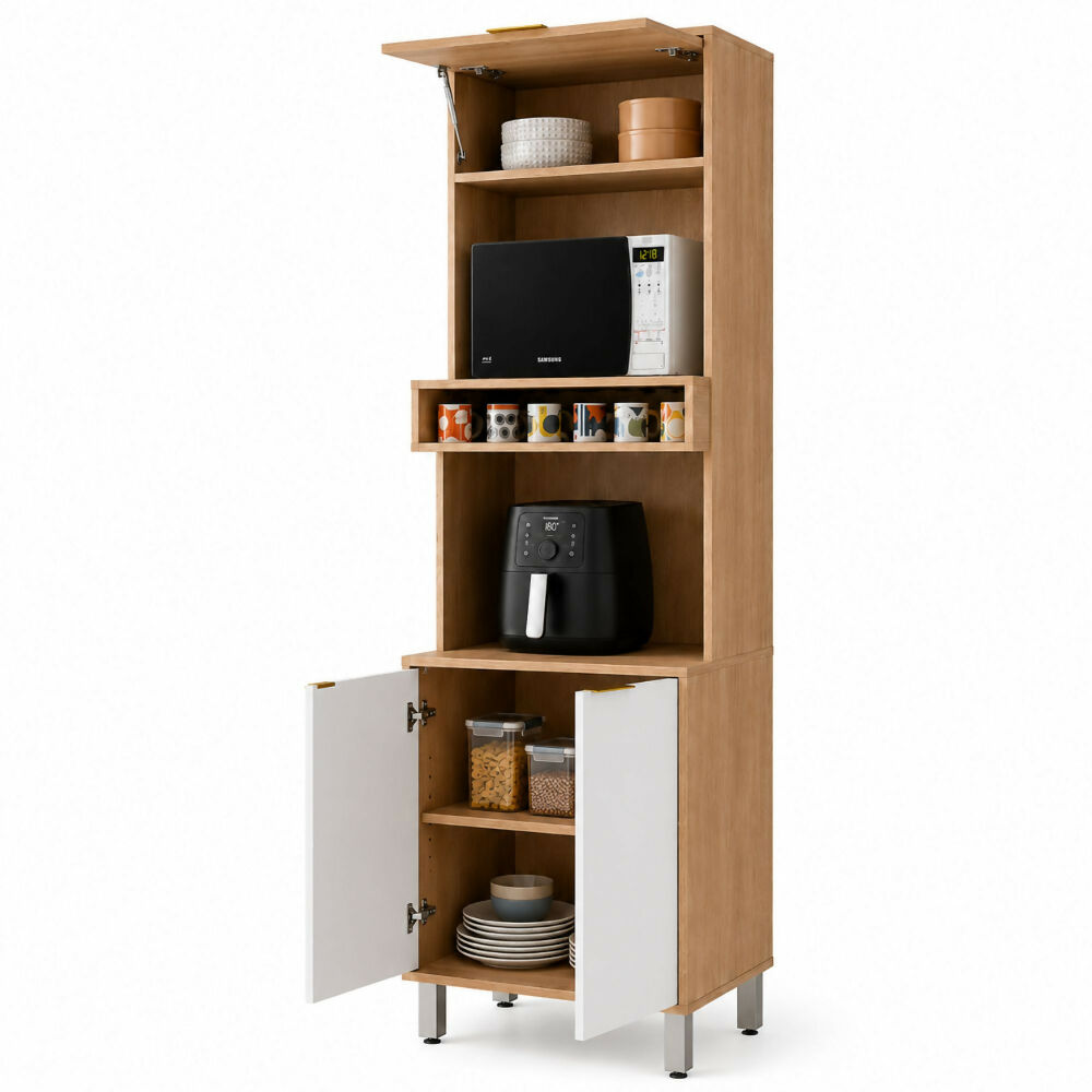 Cocina 190 cm Maui 9 Puertas 2 Cajones - Almendra/Blanco Apagado