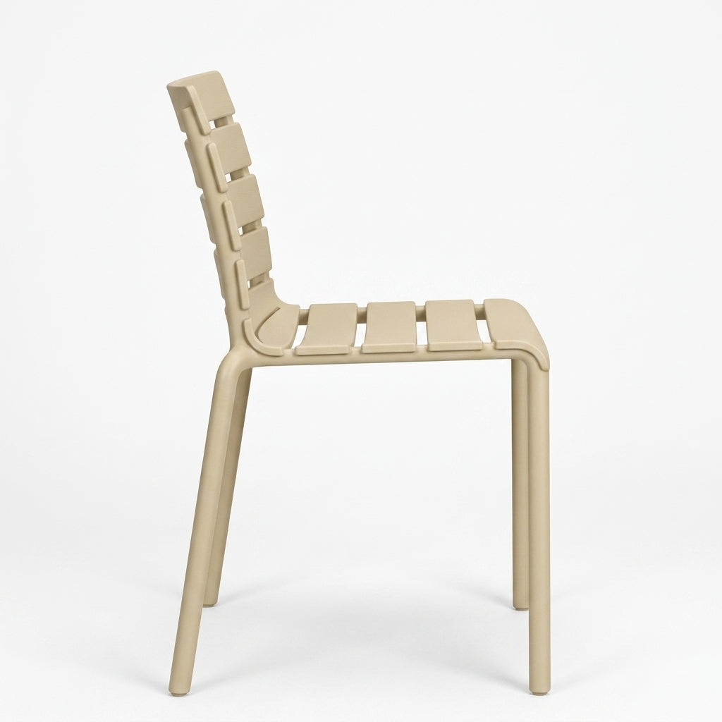 Set de 4 Sillas Montana, Taupe Claro, con Espaldar en Líneas Diseño Moderno