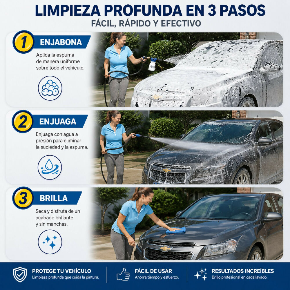 Pistola De Jabón Para Lavado De Autos Pulverizador De Espuma Con Depósito