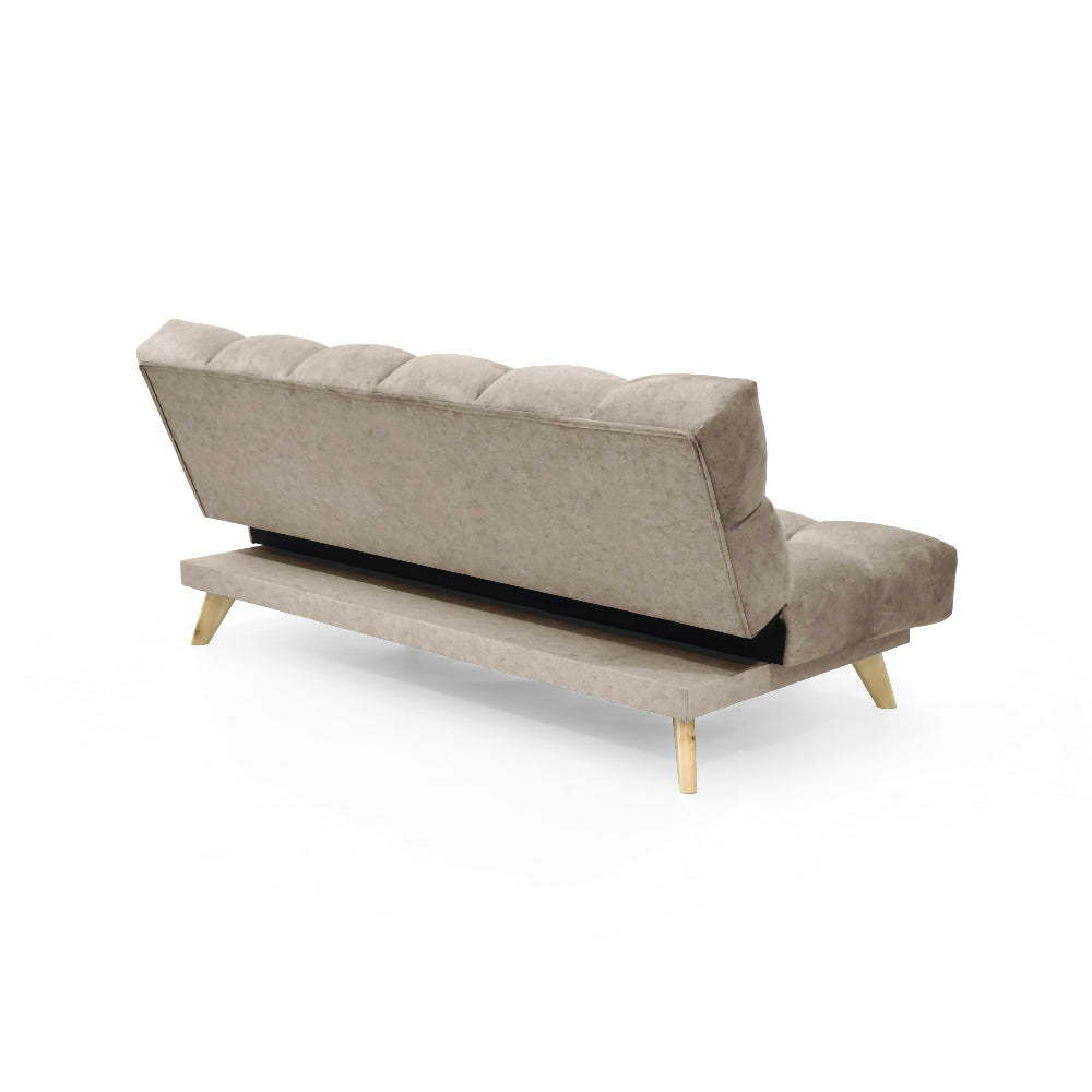 Sofa Cama Nubo 178x92x82 Reclinable 3 Posiciones Tela Taupe Matiz Natural