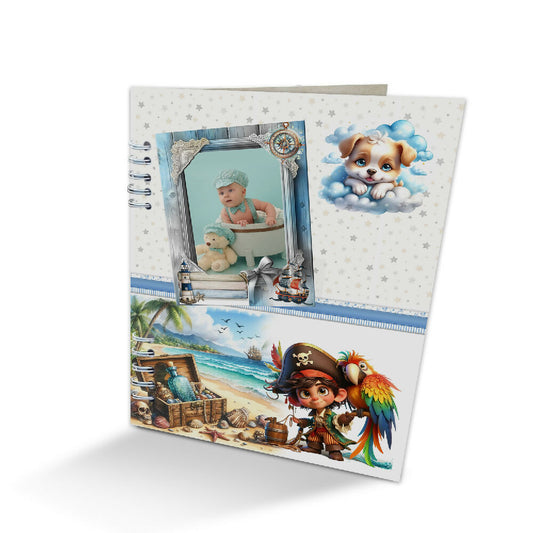 Álbum Niño Pirata-02 (24cm x 32cm) Color Blanco y Azul
