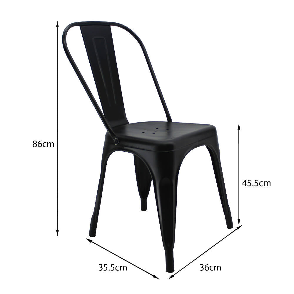 Kit por 2 Silla Tolix Metalica Para Comedor Restaurante -Negra