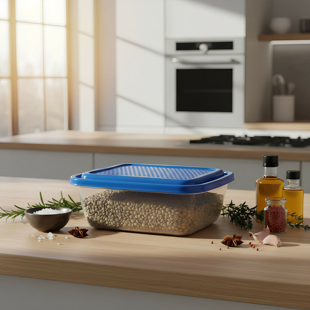 Recipiente Basico Rectangular 1.2L Azul