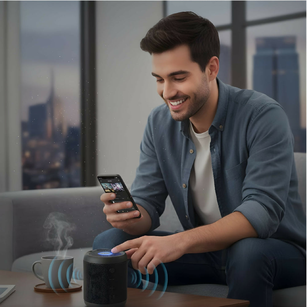 Parlante Bluetooth Movisun Glu Con Batería De Larga Duración Negro