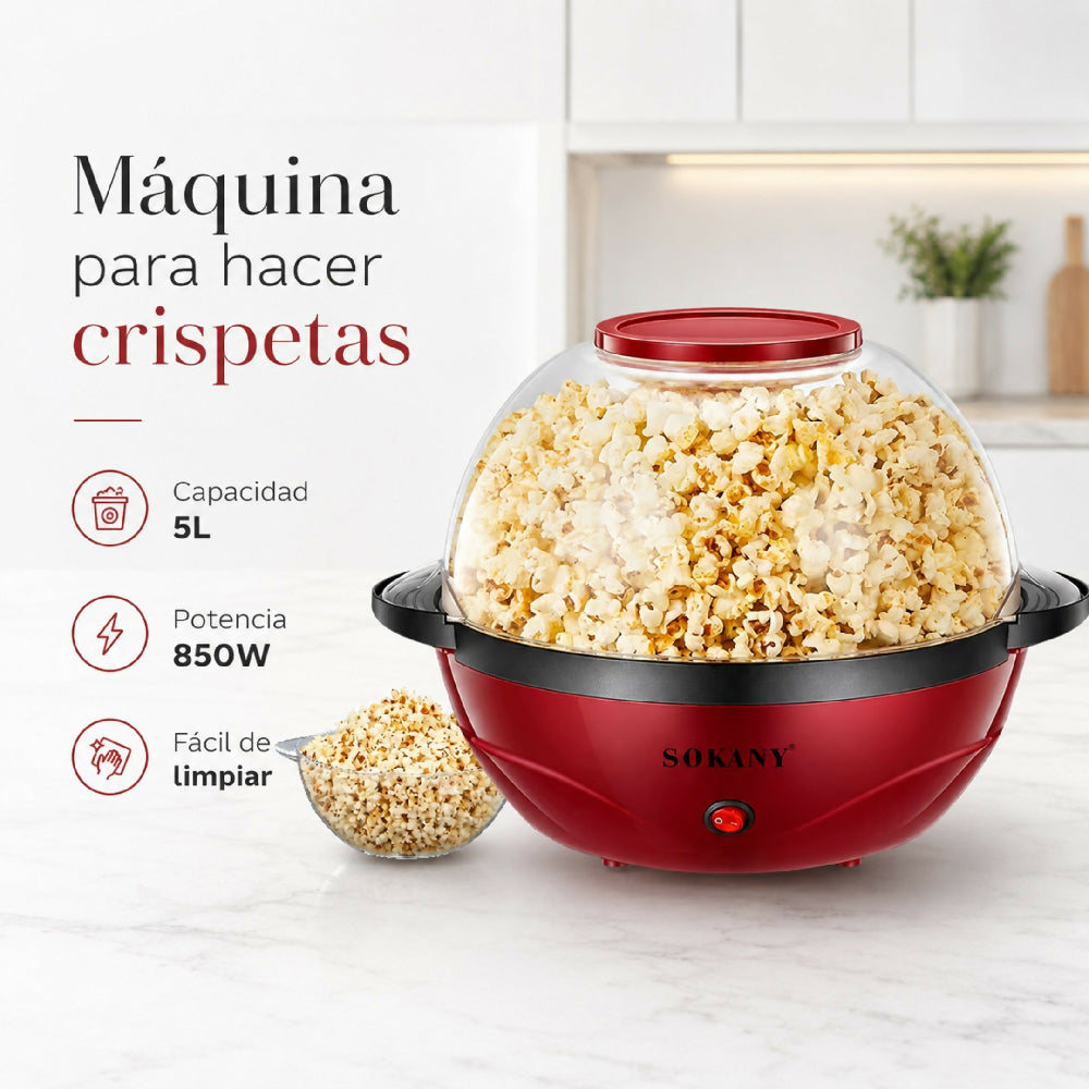 Maquina De Crispetas Sokany 905 5L Gran Capacidad Cocina Crispetera Palomitas