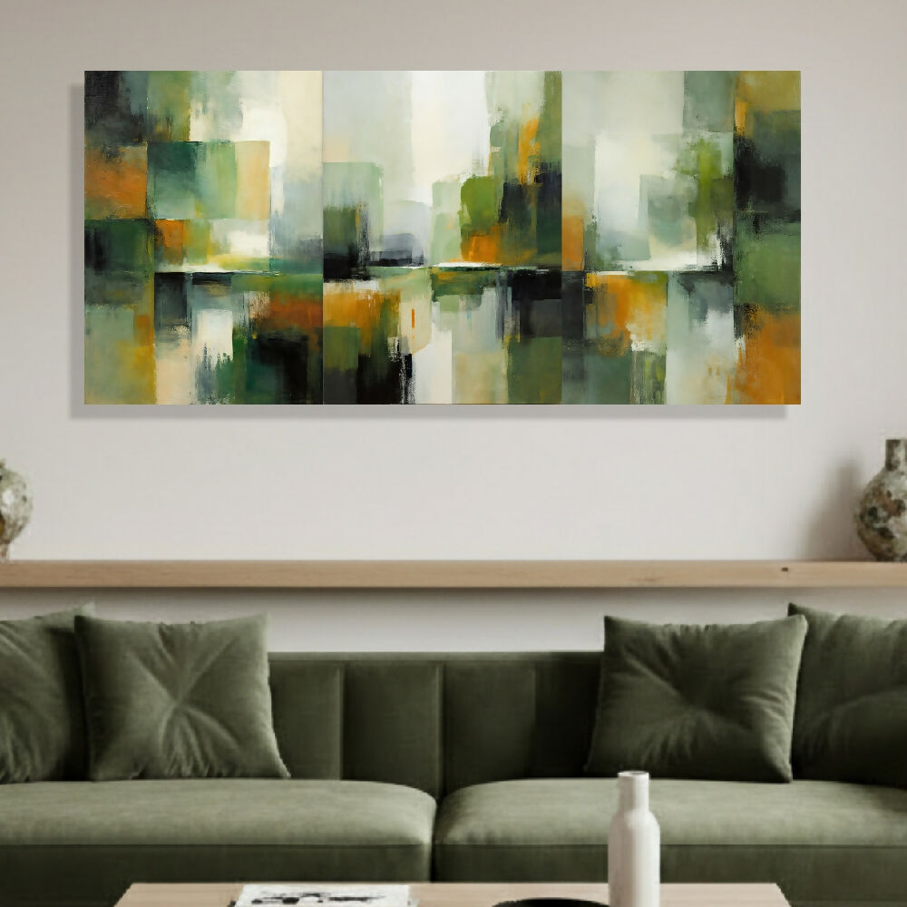 Lienzo Canvas Cuadro Ecos Fragmentados Abstracto 118x55cm