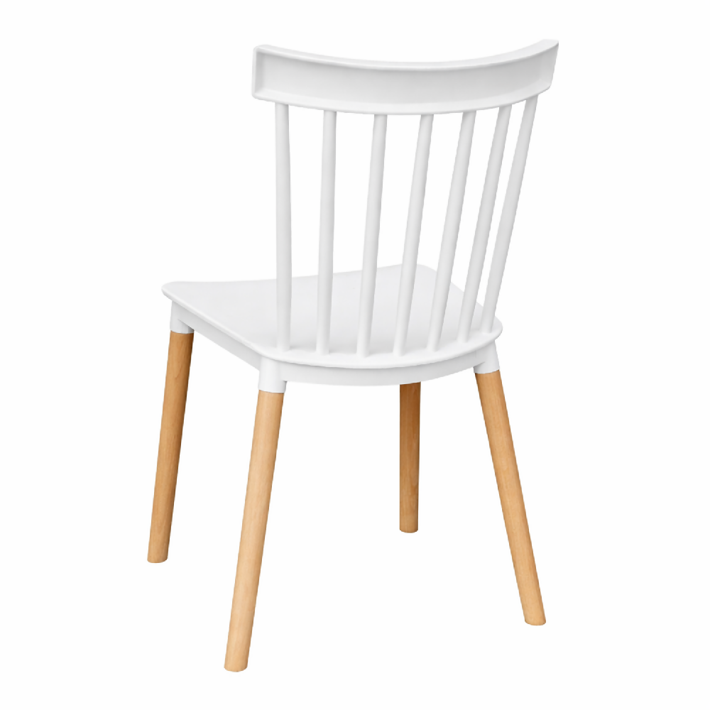 Comedor Redondo 74.5x80x80cm Vienes + 4 Sillas Guam Blancas