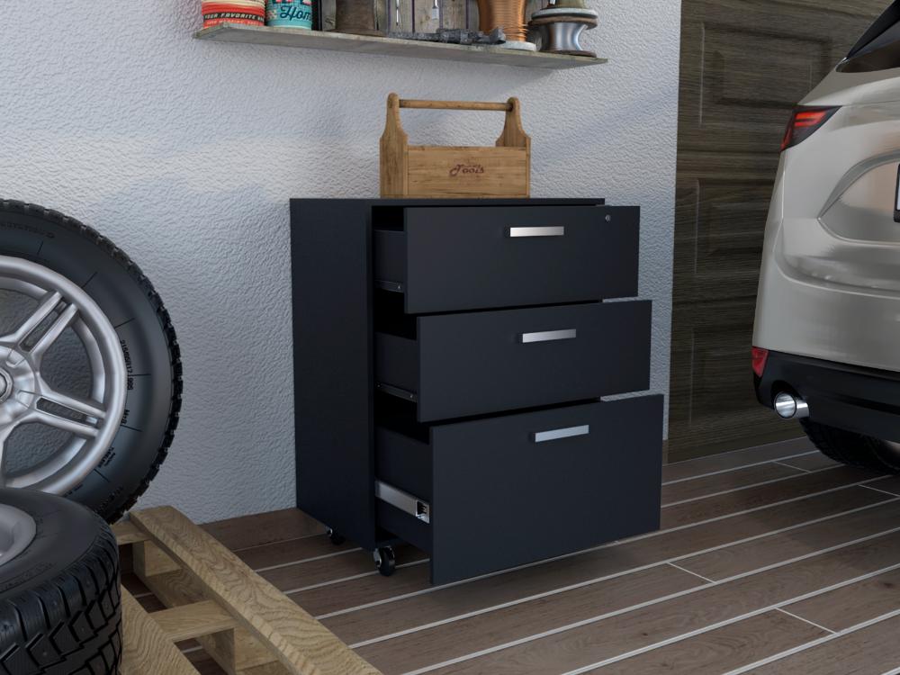 Archivador Multiusos Martin, Wengue, con cerradura y llave para puerta