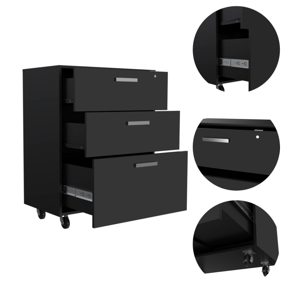 Archivador Multiusos Martin, Wengue, con cerradura y llave para puerta