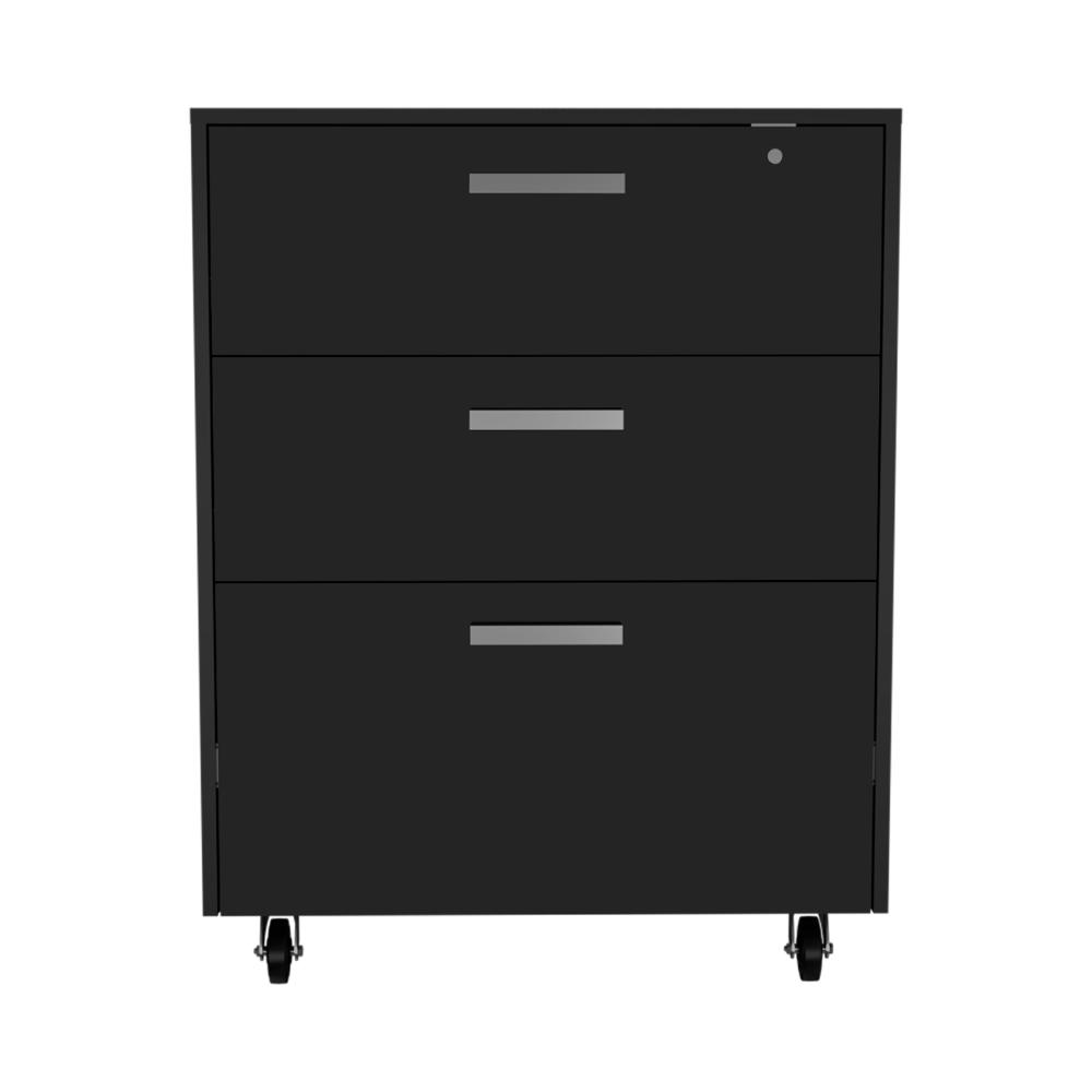 Archivador Multiusos Martin, Wengue, con cerradura y llave para puerta