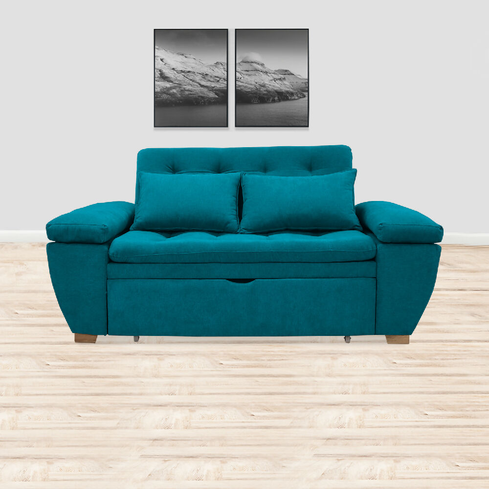 Sofacama Tobler Multifuncional Carrito Turquesa