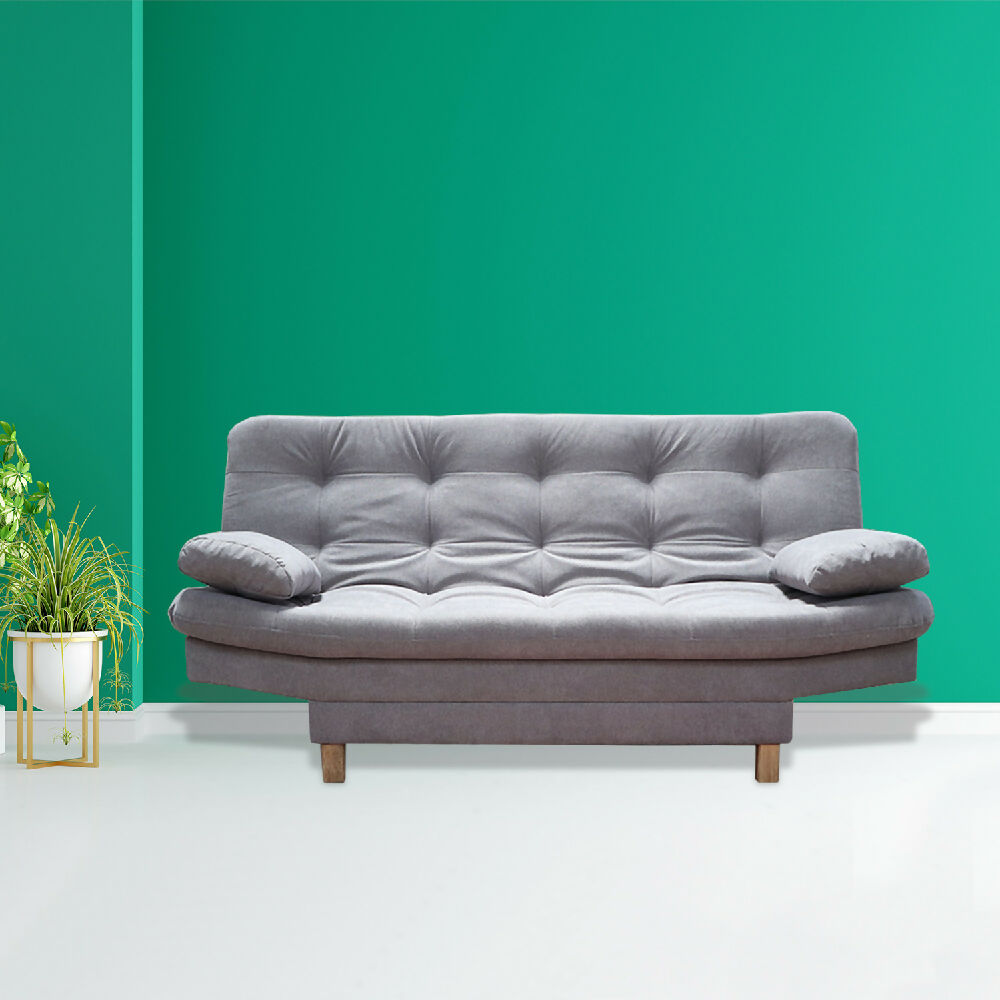 Sofacama Bakers 3 Posiciones Gris + 2 Cojines Decorativos