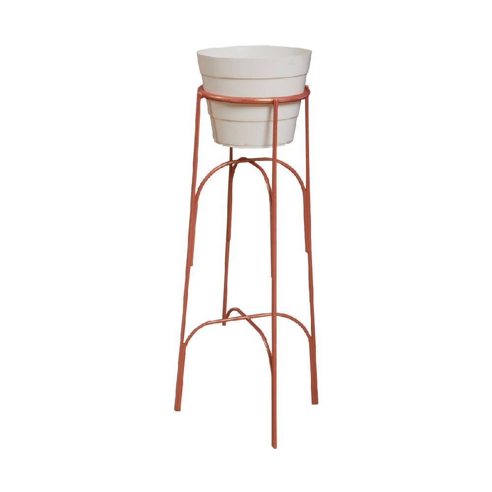 Soporte piso arco alto con matera plastificado Golden rouse