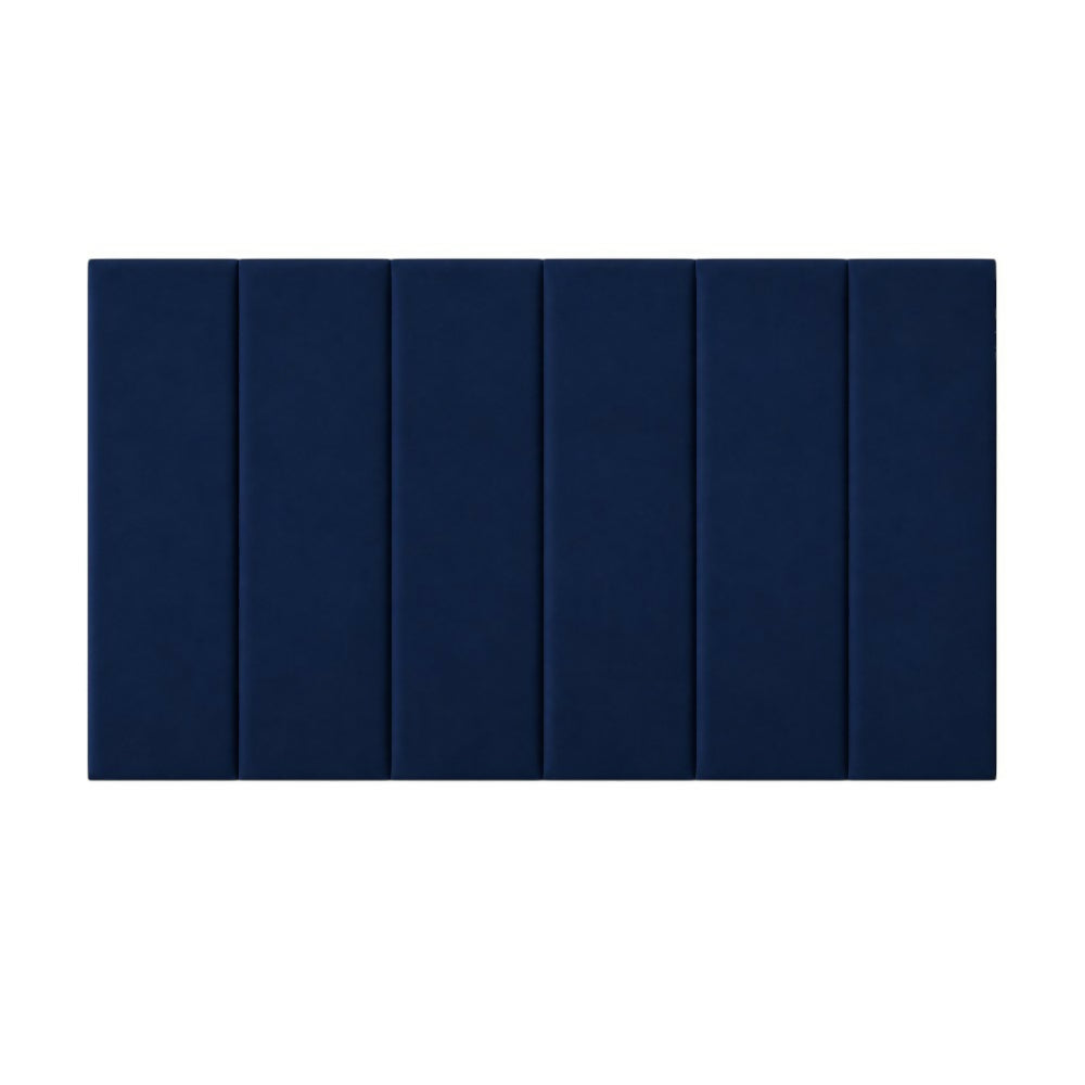 Cabecero Doble 140x60 Paneles Verticales Azul Tela