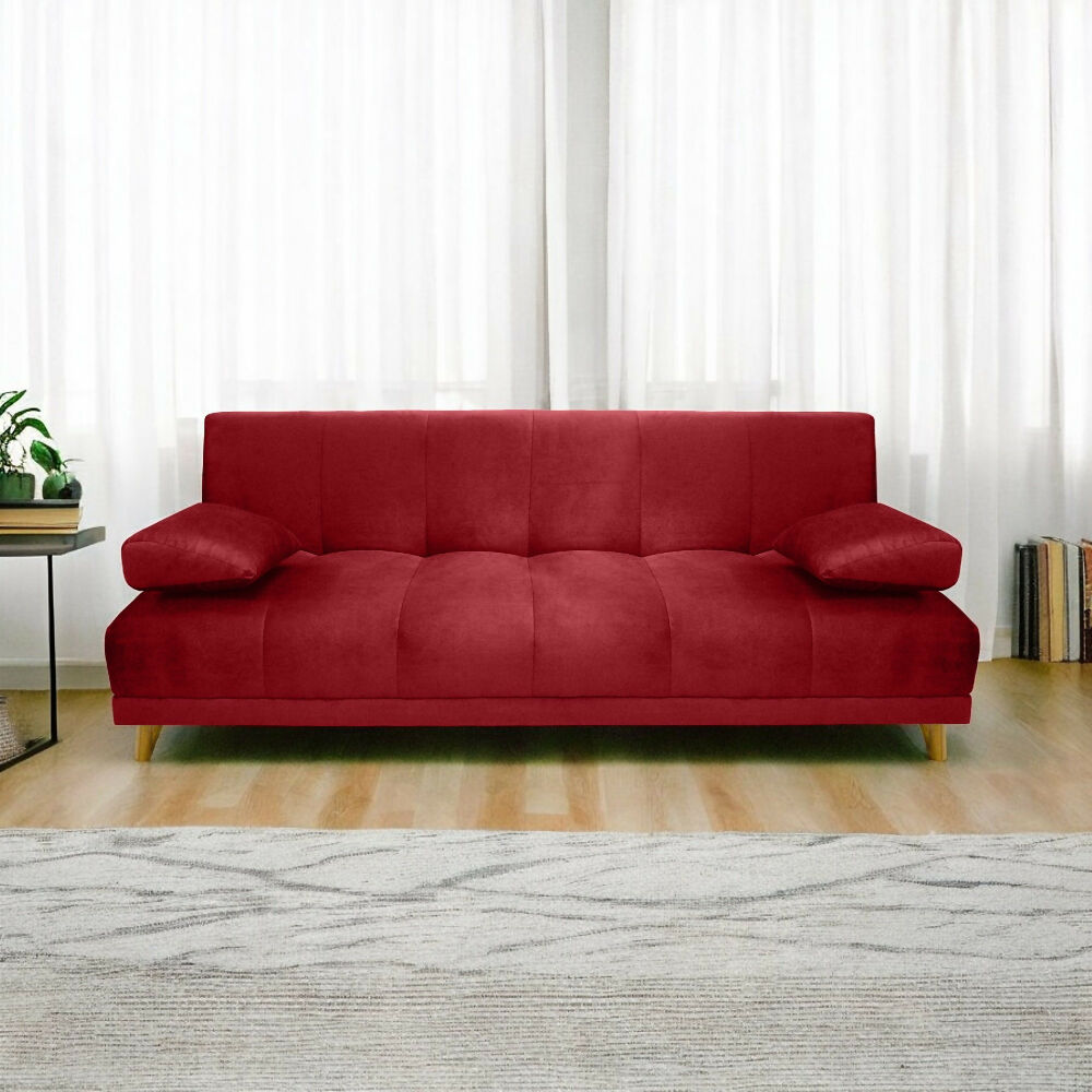 Sofa cama 3 posiciones Sabath Tela Rojo