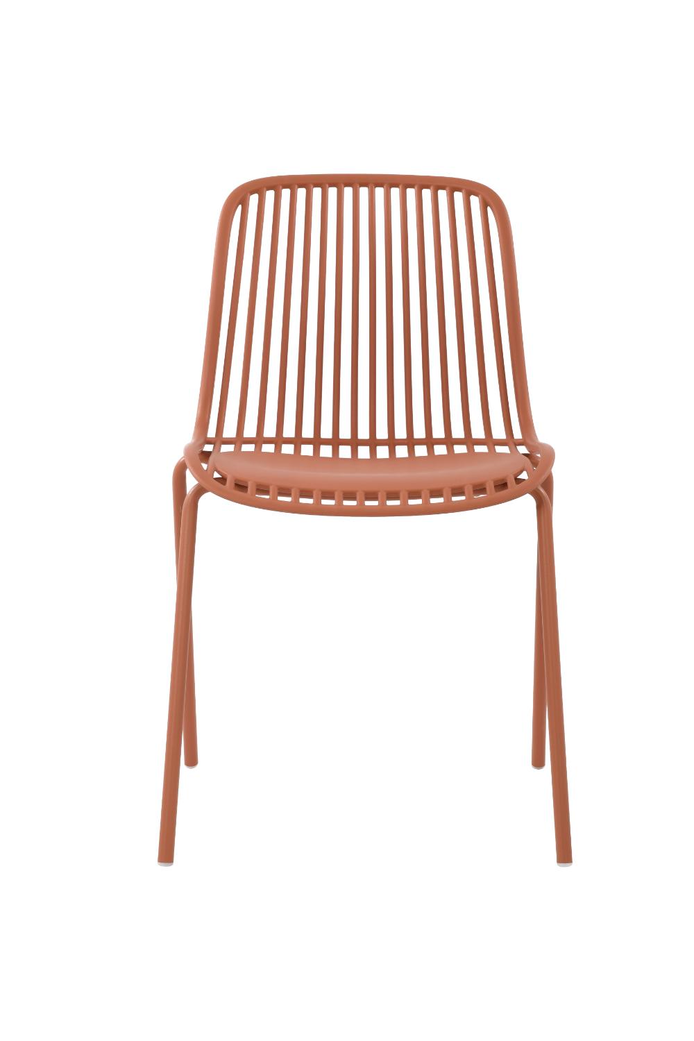 Silla Barcelona, Color Rojo, Con espaldar en líneas diseño moderno X6
