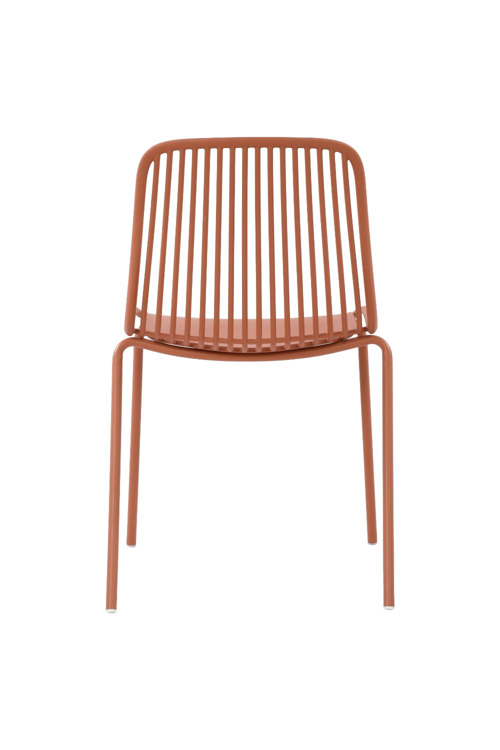 Silla Barcelona, Color Rojo, Con espaldar en líneas diseño moderno X6