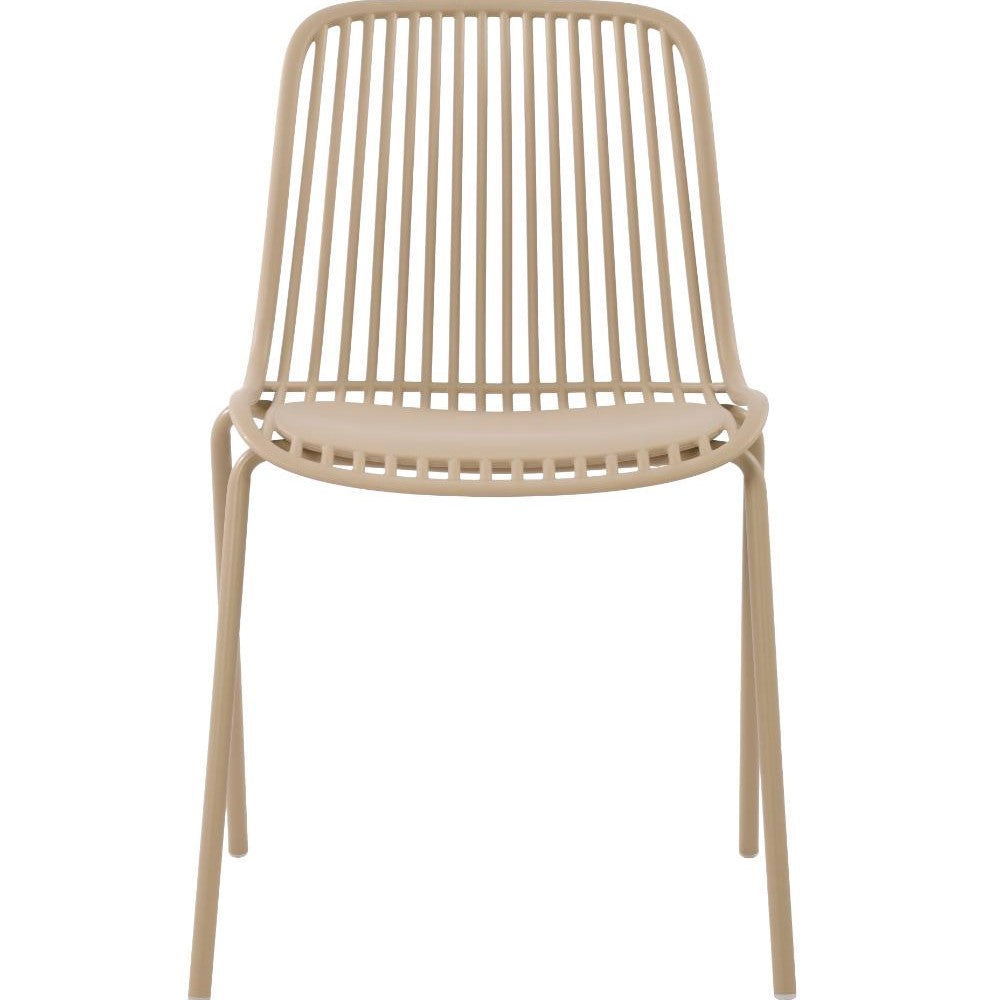 Silla Barcelona, Color Beige, con Espaldar en Líneas Diseño Moderno