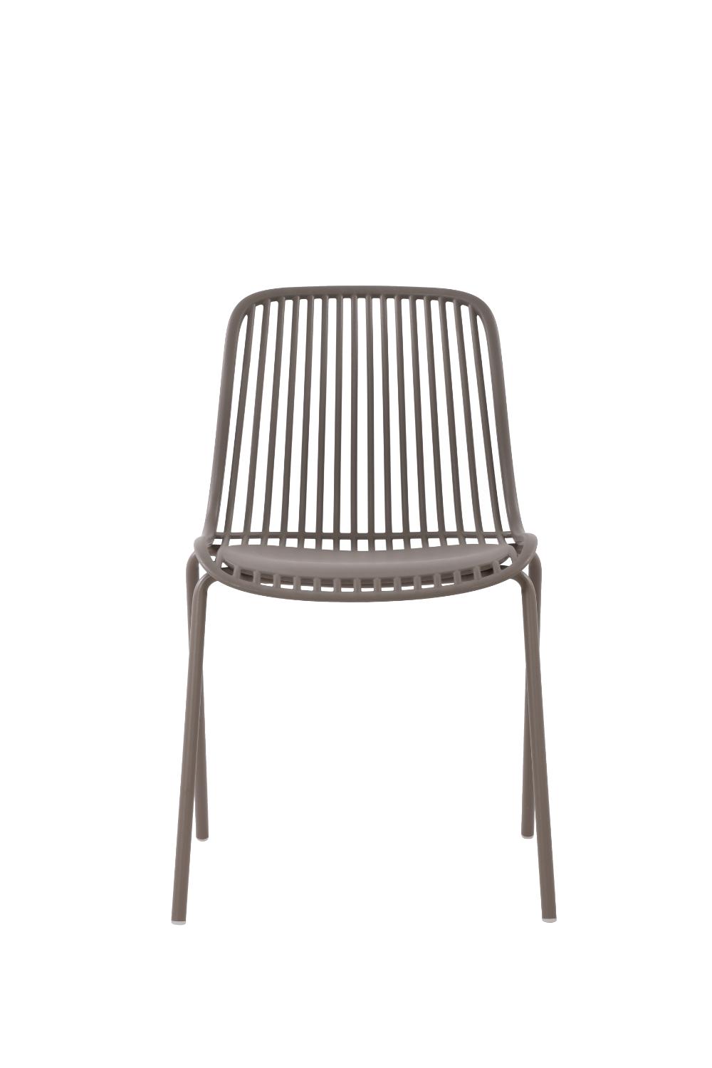 Set de 6 Sillas Barcelona, Color Taupe, con Espaldar en Líneas Diseño Moderno