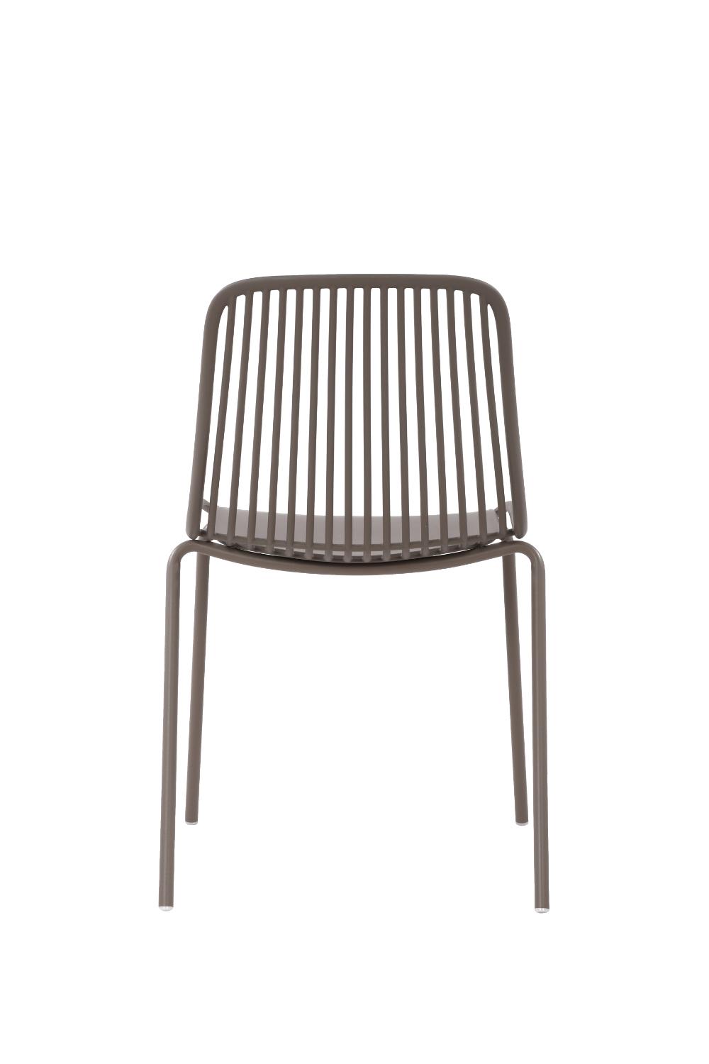 Set de 6 Sillas Barcelona, Color Taupe, con Espaldar en Líneas Diseño Moderno