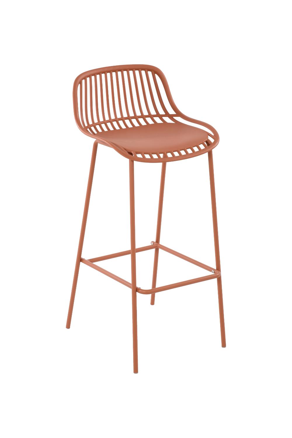 Set de 2 Sillas Par Bar Tulum, Color Terracota, Diseño Moderno