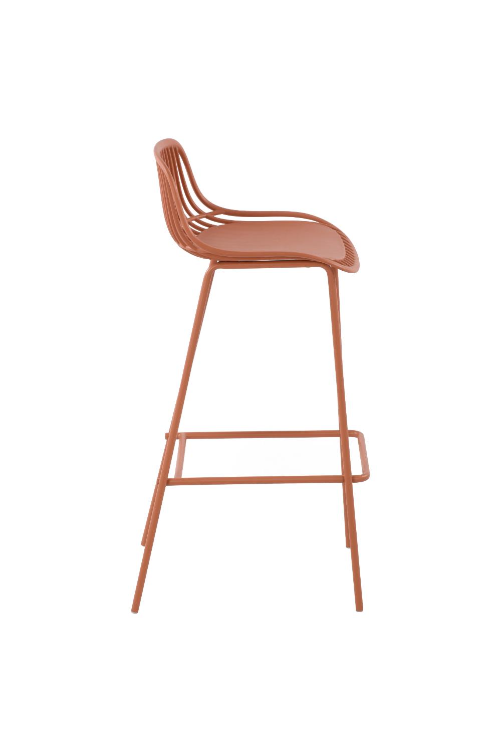 Set de 2 Sillas Par Bar Tulum, Color Terracota, Diseño Moderno