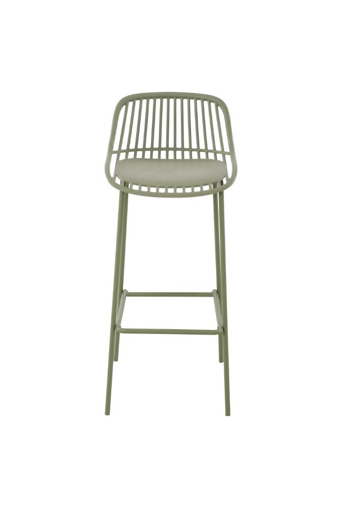 Butaco para Barra Tulum, Color Verde Olivo, Diseño Moderno X4
