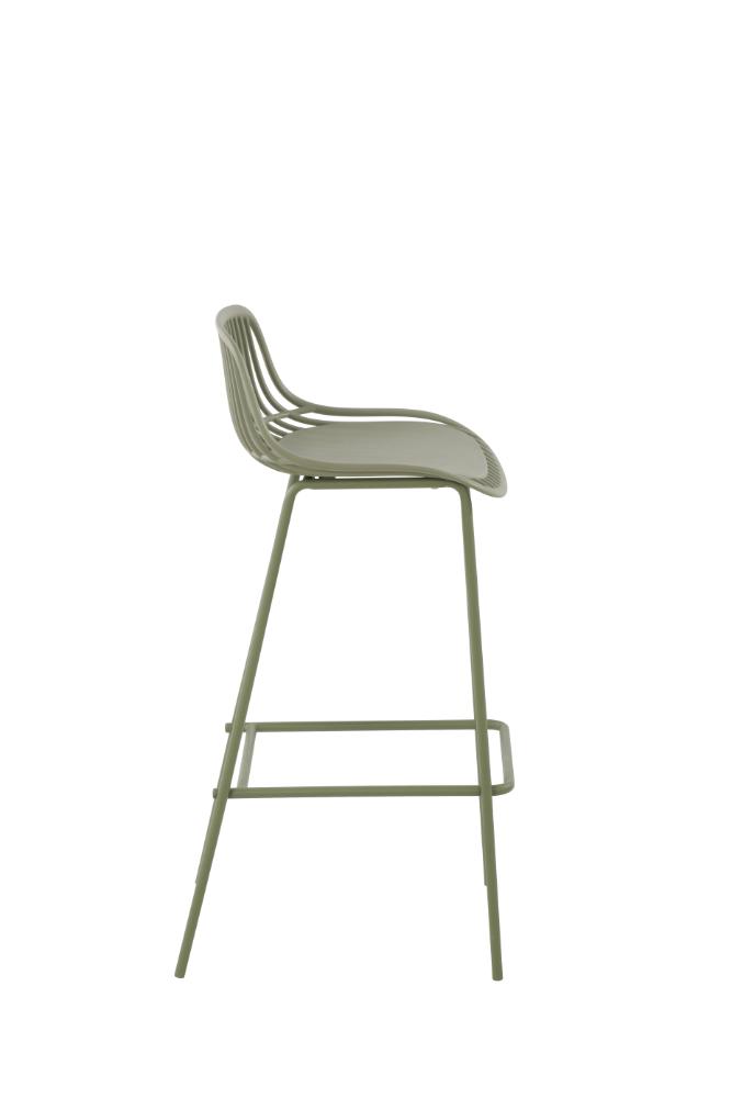 Butaco para Barra Tulum, Color Verde Olivo, Diseño Moderno X2